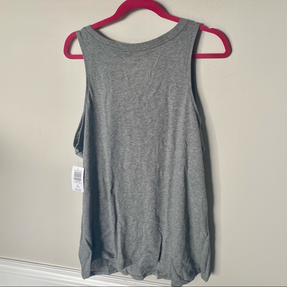 SPLIT NECK TANK -HERITAGE SLUB TANK, HEATHER GREY - Picture 4 of 5